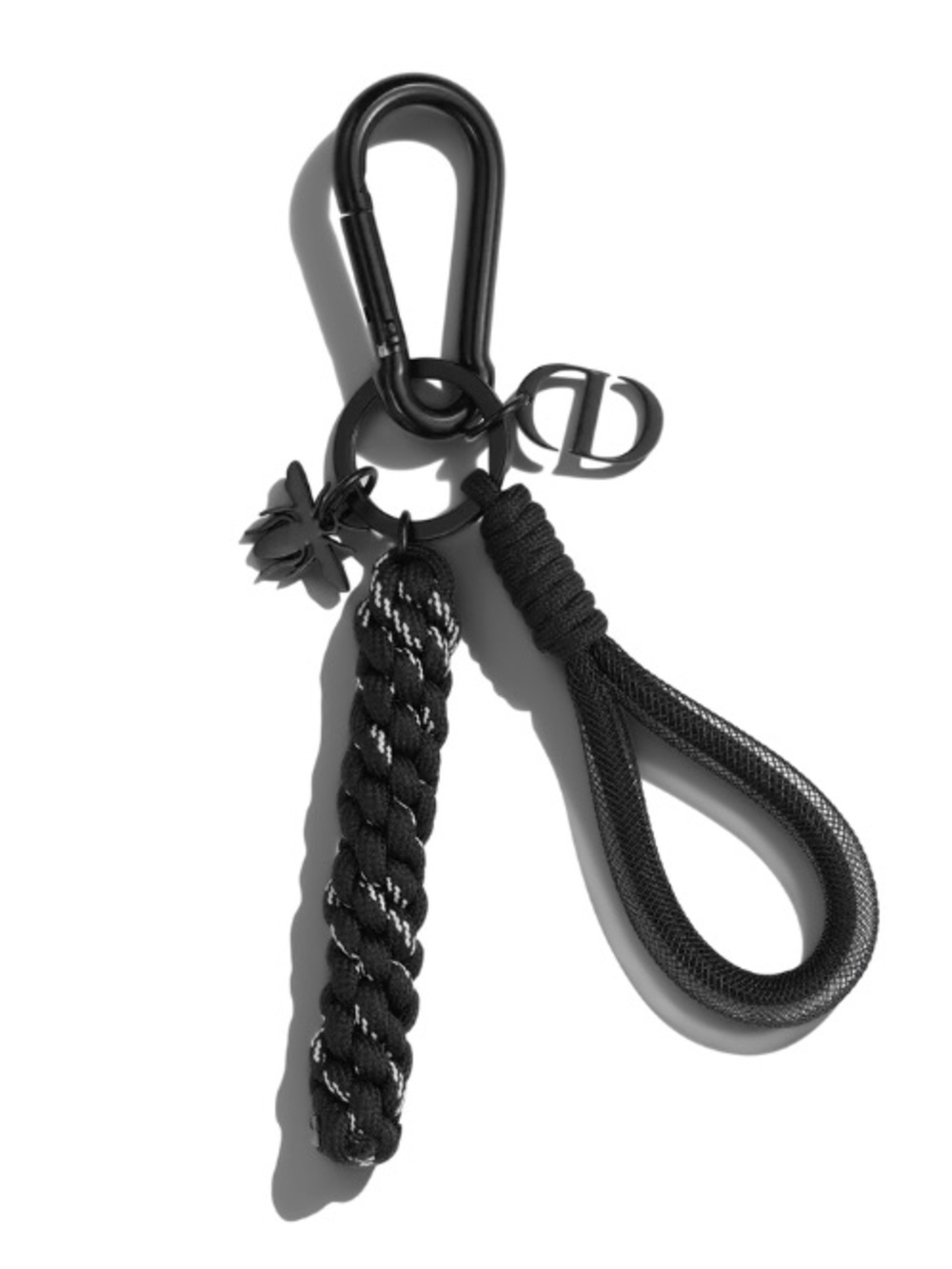 Black Dior Braided Keychain
